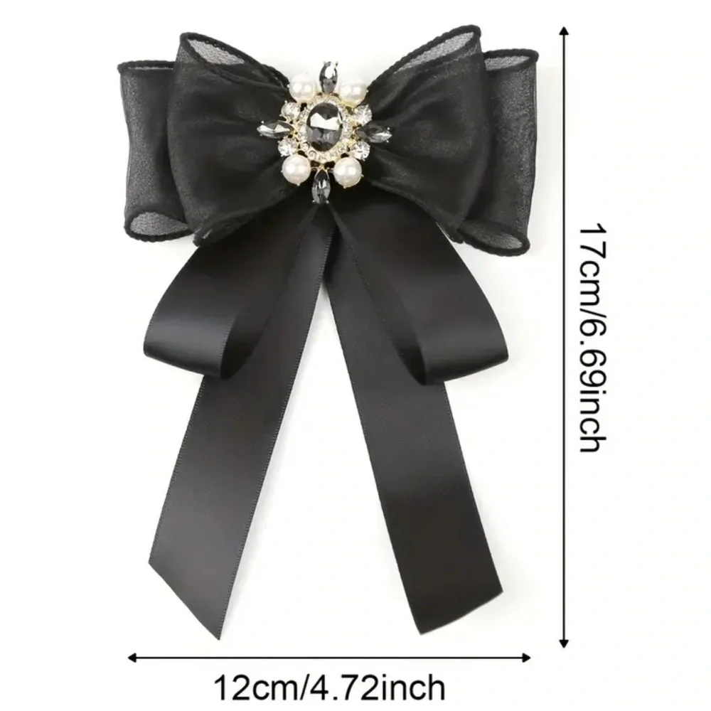 Elegant Blue Ribbon Bow tie Brooch